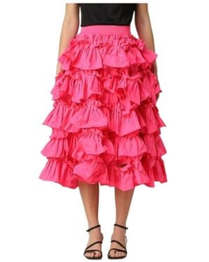RED Valentino Elasticated Waistband Ruffled Skirt - Red