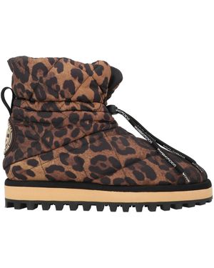 Dolce & Gabbana Leopard Print Ankle Boots - Brown