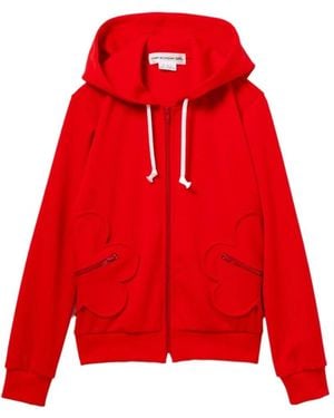 Comme des Garçons Zip-Up Hooded Jacket - Red