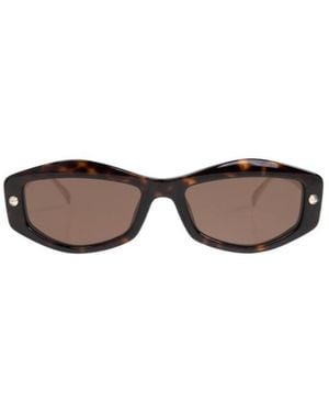 McQueen Eyewear Rectangle Frame Sunglasses - White