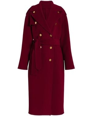 Alberta Ferretti Double-Breasted Coat - Red