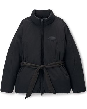 Alexander Wang Tied Waist Puffer Coat - Blue