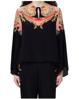 Etro Keyhole Printed Top - Black