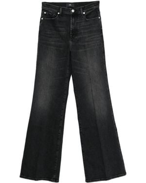 7 For All Mankind Flared Regular-Waist Jeans - Black