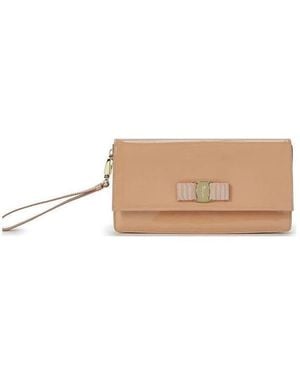 Ferragamo Logo Clutch - Natural