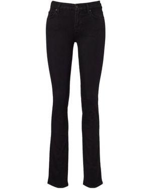 7 For All Mankind Kimmie Straight Mid-Rise Slim Jeans - Black