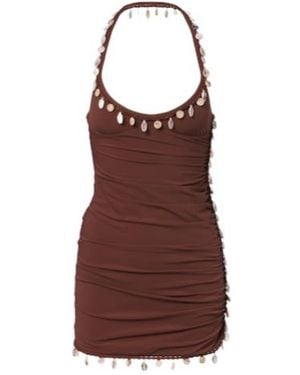 Christopher Esber Beach Quartz Embellished Jersey Minidress - Red