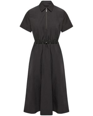 Moncler Pleated Mid-Length Shirt Dress - Black
