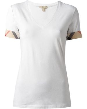 Burberry V-Neck Short-Sleeved T-Shirt - White