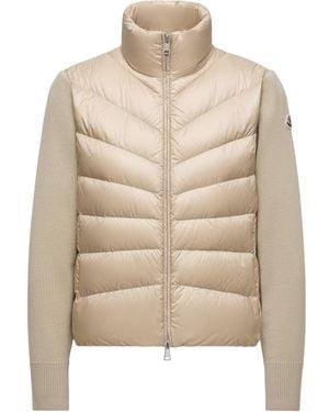Moncler Padded Wool Cardigan - Natural