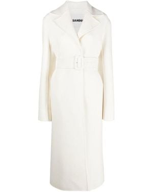 Jil Sander Single-Breasted Mid-Length Coat - White