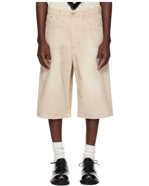 Acne Studios Belt Loop Denim Shorts - Natural