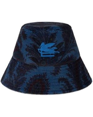 Etro Foliage-Print Bucket Hat - Blue