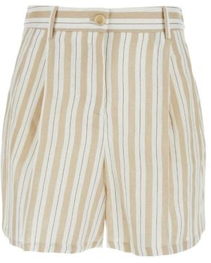 Semicouture Semi Couture Striped Linen Shorts - Natural