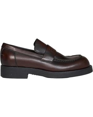 MM6 by Maison Margiela Round-Toe Leather Loafers - Brown