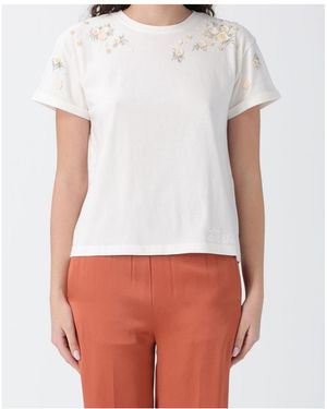 Twinset Floral Detail Crewneck T-Shirt - White
