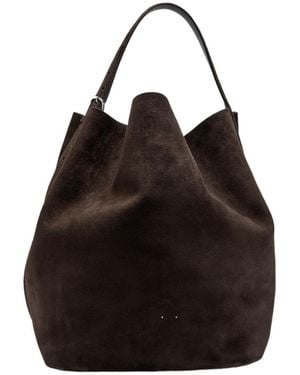 TOTEME Belted Suede Tote - Black