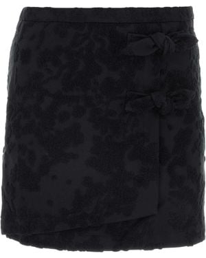 Ganni Floral Pattern Skirt - Black