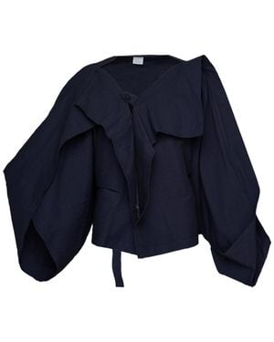 Issey Miyake Ruffled Blouse - Blue