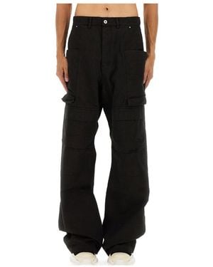 Rick Owens Stefan Wide Leg Cargo Pants - Black