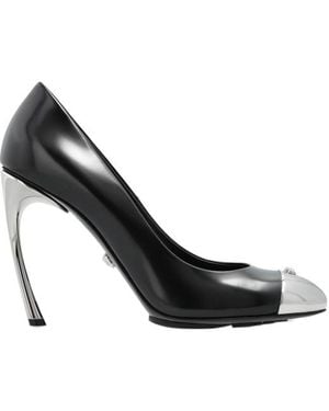 Versace Round-Toe High Heeled Pumps - Black