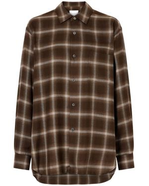 Ssstein Casual Plaid Shirt - Brown