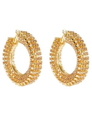 Magda Butrym Crystal-Embellished Hoop Earrings - Metallic