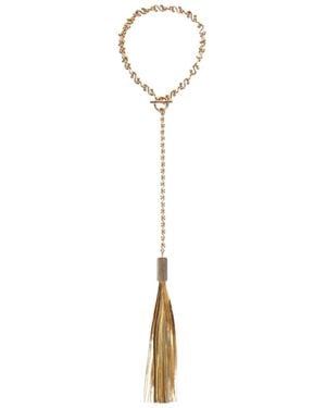 Sportmax Tassel Pendant Necklace - White