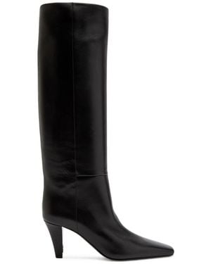 Saint Laurent Jill 75 Leather Knee-High Boots - Black