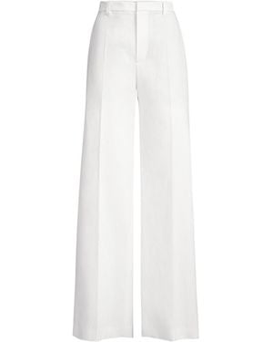 Brunello Cucinelli Cotton-Paper Yarn Wide-Leg Pants - White