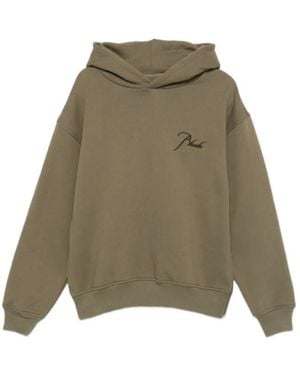 Rhude Logo Embroidered Long-Sleeved Sweatshirt - Green