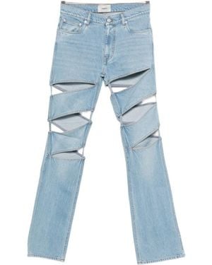 Coperni Cut-Out Logo Patch Jeans - Blue