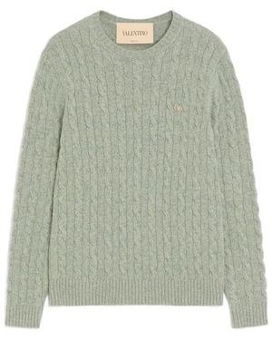 Valentino Crew Neck Long-Sleeved Jumper - Green