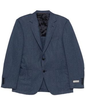 Canali Long-Sleeved Suit Jacket - Blue