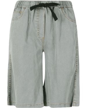 Semicouture Elastic-Waist Shorts - Gray