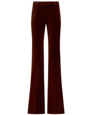Etro Velvet Mid-Rise Flared Trousers - Purple