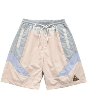 Kapital Logo-Patch Panelled Swim Shorts - Pink