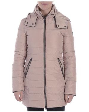 Armani Jeans Logo Hooded Down Jacket - Pink