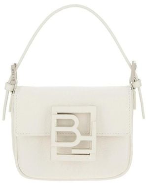 BY FAR Alfie Logo Plaque Mini Top Handle Bag - White