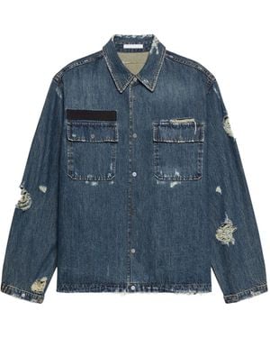 Helmut Lang Distressed Denim Jacket - Blue