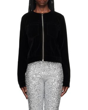 we11done Collarless Casual Jacket - Black