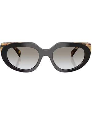 Prada Eyewear Oval Frame Sunglasses - White