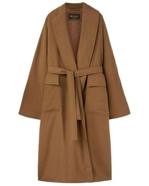 Loro Piana Dwight Long-Sleeved Belted Coat - Brown