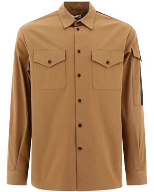 McQueen Logo Detailed Long Sleeved Shirt - Brown