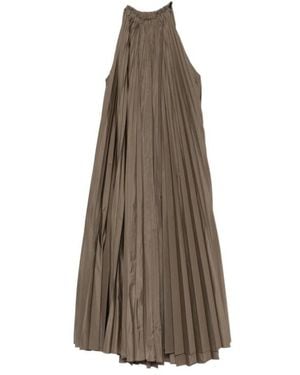 Max Mara Round Neck Sleeveless Dress - Brown