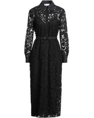 Tory Burch Solid Color Lace Shirt Dress - Black
