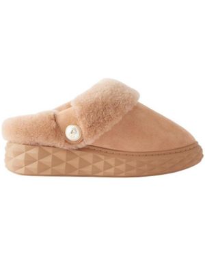 Jimmy Choo Diamond Shearling Mules - Brown