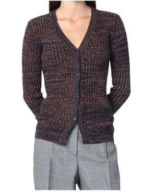 Prada V-Neck Button-Up Cardigan - Grey
