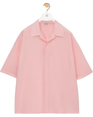 Loewe Wool-Blend Short-Sleeve Shirt - Pink
