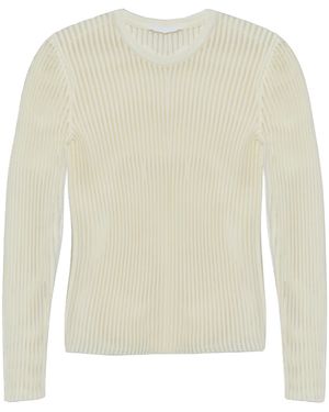 Helmut Lang Spaced Sheer Crewneck Top - White